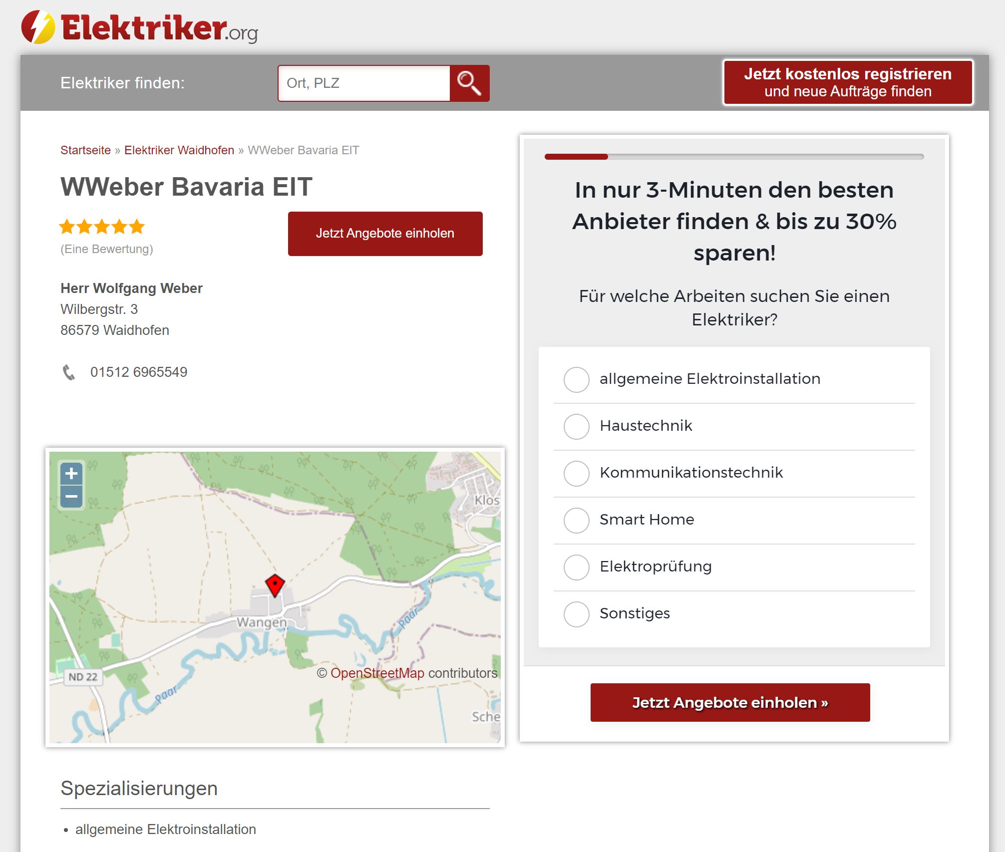Bewertungen auf Elektriker.org