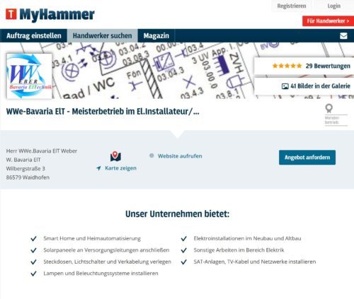 Bewertungen auf MyHammer